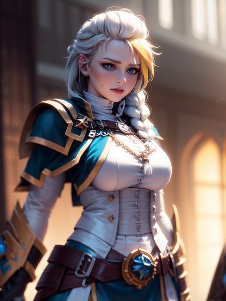 best quality, cinematic shot, 1girl, beautiful athletic sxz-ljp-v1-1750 smiling, white hair with single braid, glowing blue eyes, blush, <hypernet:sxz-bloom:0.6>, masterpiece, film grain, (lens distortion:0.7), (chromatic aberration:0.7), intricate, unreal engine 5, volumetric lighting, realistic, realistic lighting, cinematic, 8k, cinematic lighting, (depth of field:0.7), masterpiece, perfect, hyper-detailed, photorealistic, ultra realistic, realistic light, hard lighting, intricate details, stop motion, hyperfocus, tonemapping, sharp focus, hyper detailed, trending on Artstation