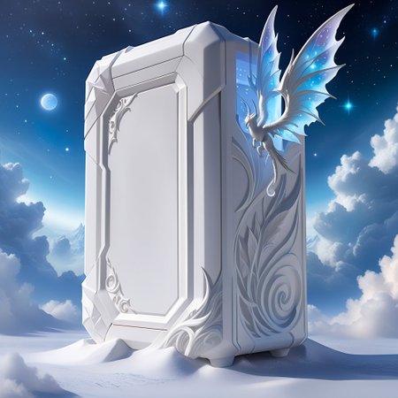 ethereal fantasy concept art of  
computer case, made of white Resin, WhiteMold, 3d mold
. magnificent, celestial, ethereal, painterly, epic, majestic, magical, fantasy art, cover art, dreamy