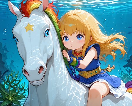 IllusP0s, PonyScores7, source_anime, ah1, IllustriousQual, interesting, exciting, spectacular, wonderful,
BREAK (wedding photography, capturing special moments, documenting love stories, vibrant emotions, storytelling through imagery, dynamic compositions, candid shots, showcasing details, immersive experiences, creating lasting memories, unique perspectives, highlighting relationships, emotional depth, powerful narratives, beautiful imagery, celebrating commitment),
BREAK 1girl, <lora:Rainbow Brite Illustrious 1:0.6>, Rainbow Brite, Starlight, A white horse with a rainbow mane, <lora:shinyskin2:0.2>, glistening skin,
BREAK  (blonde hair), long hair, <lora:hairdetailpxl:0.2>, hairdetailpxl,
BREAK (blue eyes), <lora:expressive eyes:0.2>, expressive eyes, <lora:eyedetailpxl:0.2>, eyedetailpxl, <lora:Eyes_High_Definition:0.2>, EyesHD,
BREAK ((o3o)), <lora:Expressive_H:0.2>, Expressiveh, <lora:Emotional_Anime_Expressions_PonyXL_Concept:0.2>, emotional, <lora:Best_Facial_Expression_LoRA_PONY:0.2>, looking at viewer, <lora:Detailed expressive EXEV style -XL Pony V1.0:0.2>, FaceDetail,
BREAK ((sitting cross-legged, sitting cross-legged with a flirtatious smile, exuding charm and elegance)),
BREAK (Amaryllis plant chic high-neck dress with cutout details and a flowing skirt made of soft chiffon, performing a lively samba in a competitive ballroom),
BREAK (((an enchanted underwater lagoon, with luminous plants, serene waters, hidden nooks, ethereal beauty))),
BREAK <lora:xl_more_art-full_v1:0.2>, <lora:aesthetic_anime_v1s:0.2>, <lora:EpicF4nta5yXL:0.2>, <lora:detailxl:0.2>, detailxl, <lora:Fant5yP0ny:0.2>, best quality, amazing quality, best aesthetic, absurdres, illustration, Volumetric_Lighting, ultra-detailed, very aesthetic, intricate details, 8k, masterpiece, best_quality
BREAK Stable_Yogis_PDXL_Positives, AS-Adult, <lora:Complicated fantasy portrait - XL Pony V2.0:0.2>, bad-hands-5, <lora:HDA_Detailer:0.3>,