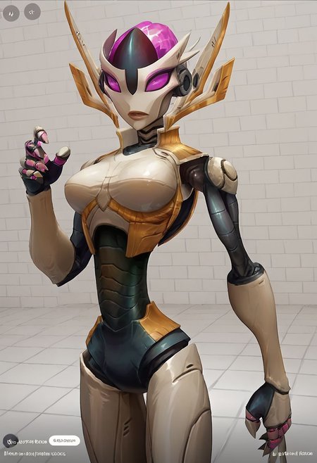 score_9, score_8_up, solo, 1girl, standing,  unusual camera angle, random pose, ,   Mechari_Robot