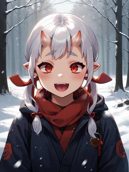 (upper body, solo focus:1.2) <lora:happy_tentacle-momiji-v0.1-000024:1>, ht_momiji, hair ribbon, small breasts, (petite:1.2), <lora:Shed_The_Skin's StS_age_slider_v1_initial_release:-1.2> ( :1.1) ( , (evil eyes :1.2) , (excited :1.2) , torogao , (looking at another:1.2) :1.2) , outdoors, vegetation, (overgrown :1.1), winter, snow , (dawn :0.6), , (:0.5), , ( :0.9), (forest:1.2), lake ( :0.8) score_9, score_8_up, score_7_up, score_6_up, score_5_up, score_4_up, ( [(realistic, photorealistic:1.3):(realistic:1.2):16] [(3d:1.2)::14] :1) <lora:LUUNA's Lunas-NijiJourney-SDXL-B2:0.4>, nijijourney <lora:prgfrg23's Counterfeit-V3.0 Style SDXL_LoRA_Pony Diffusion V6 XL:0.5> <lora:mfcg's mfcgXL:0.12> <lora:reweik's gyokai(himehajime)_PonyXL_style_v01:0.14>