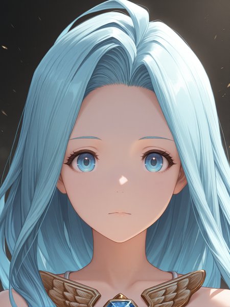 masterpiece, best quality, amazing quality, very aesthetic, absurdres, newest,
<lora:ILGFLyria:1.0>
GFLyria, 1girl, blue hair, blue eyes, long hair, jewel, looking at viewer, portrait