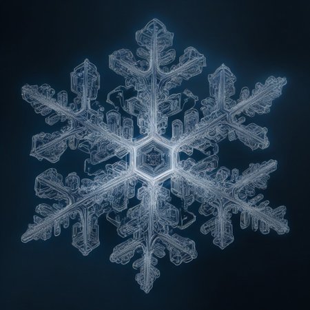 ultrasound detailed sonogram comprised of detailed vertical cascading streams of glowing snowflake of glowing cascading snowflake, forming shape of human embryo of binary machine-code