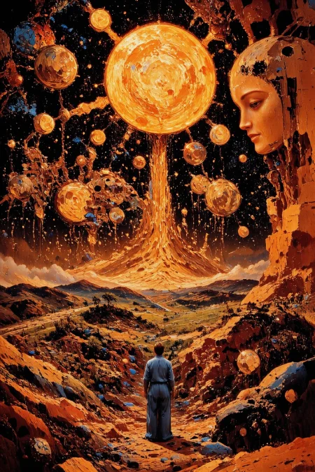 space, beautiful  St Helenian surreal landscape, woman, planets, galaxies, stars, vivid colors, colorful, multilayer paint splash style, <lora:Hand v2:1> <lora:Anti-Blur:1> <lora:Insane Detail Slider:0.5>   <lora:Flux.1_Turbo_Detailer:0.6>   <lora:flux-photo-transparent_Alpha_1.0:0.8> <lora:flux.1_lora_flyway_Epic-detail_v2:1>   <lora:Painterly01b_CE_FLUX_AIT:0.8> pntrlyCE_style <lora:PsykeV1:1>  <lora:VividlySurreal:1>