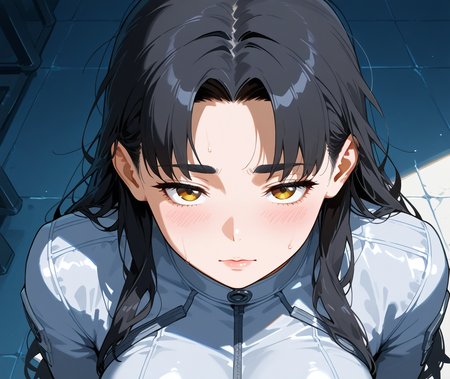 PonyScores7, source_anime, ah1, IllustriousQual, <lora:natsumi_style:0.5>, <lora:by_usakun-pony:0.4> by usakun, <lora:Akina_Bbw_Style_-_PonyXL:0.2> AkinBw
BREAK 1girl, mature female, (round face:1.2), (thick eyebrows:1.3), (curvy), round-chin, caucasian, (plump face), <lora:Round_face:0.2>, <lora:ETO_OCPonyXL:0.5> eto_oc, skindentation, (plump), thick thighs, wide hips, busty, voluptuous, lips, <lora:venus body PonyXL:0.4>, <lora:shinyskin2:0.2> glistening skin
BREAK  (((curly hair), long hair, (black hair:1.4), (parted hair:1.7), messy hair, kinky curls, <lora:hairdetailpxl:0.2> hairdetailpxl))
BREAK ((brown eyes), (colorful eyes), (multicolored eyes), (downturned eyes:1.4), <lora:expressive eyes:0.5> expressive eyes, <lora:eyedetailpxl:0.2> eyedetailpxl, <lora:Eyes_High_Definition:0.3> EyesHD)
BREAK ((Taciturn, A face marked by reticence and a reluctance to speak or emote,  <lora:Expressive_H:0.2> Expressiveh, <lora:Emotional_Anime_Expressions_PonyXL_Concept:0.2> emotional, <lora:Best_Facial_Expression_LoRA_PONY:0.2>, <lora:expresionesv3Rank128:0.2> expresiones, <lora:Detailed expressive EXEV style -XL Pony V1.0:0.2> FaceDetail))
BREAK ((passage))
BREAK White, Rose, and Lavender futuristic silver bodysuit with reflective stripes, high-collar top, fitted pants, visor cap, metallic boots translucent crystals that glow with an inner light, constantly refracting the light around it
BREAK (((Monsoonal weather)))
BREAK <lora:xl_more_art-full_v1:0.2>, <lora:aesthetic_anime_v1s:0.2>, <lora:EpicF4nta5yXL:0.2>, <lora:detailxl:0.2> detailxl, <lora:Fant5yP0ny:0.2>, best quality, amazing quality, best aesthetic, absurdres, illustration, Volumetric_Lighting, ultra-detailed, very aesthetic, intricate details, 8k, masterpiece, best_quality
BREAK (zoom_out:1.8), (pet portrait photography, capturing the personality of pets, vibrant colors, unique perspectives, showcasing behavior, storytelling through images, emotional connections, dynamic compositions, highlighting companionship, engaging visuals, creating lasting memories, powerful narratives, celebrating the bond with animals, heartwarming imagery, intimate moments)
BREAK Stable_Yogis_PDXL_Positives, AS-Adult, <lora:Complicated fantasy portrait - XL Pony V2.0:0.3>, bad-hands-5, <lora:HDA_Detailer:0.5>, HDA_FatGirlXL,