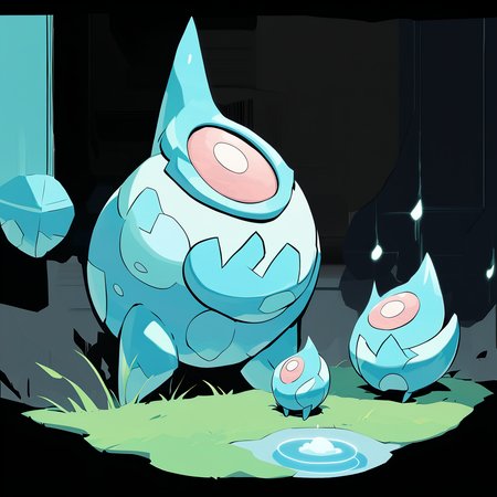 <lora:pokemon_pony_xl:1>, watercolor creature art like pokemon, Type: Rock, Type: Rock, Egg Group: Water 3, is a pokemon creature that The monster's growl reverberates through the ground, sending vibrations that can be felt from afar,It can fold its Cyan ears to cover its eyes protecting them from Normal storms,The creature's laughter resonates with a Cyan timbre, known to have a calming effect on nearby beings.,The animal's laughter creates ripples in the Grass fabric of reality altering the environment in subtle ways,Its eyes shed Gold tears believed to have healing properties for those who are pure of heart score_9, score_8_up, score_7_up, score_6_up, score_5_up, score_4_up.  Simple black background, (Masterpiece:1.3) (best quality:1.2) (high quality:1.1)
