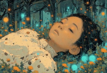 A tranquil anime-style illustration of a man lying on a lush green field surrounded by vibrant grass and small white flowers. He wears a simple white tank top, his arms relaxed behind his head, and his eyes closed, radiating peace and contentment. A group of toads lie beside him, its eyes gently closed as it basks in the sunlight.
Sunlight filters through the leaves above, creating dappled patterns of light and shadow on her face and the grass. The background features dense greenery and a serene, natural atmosphere, emphasizing the quiet harmony between the man and her surroundings. The composition captures a moment of restful solitude in nature, with warm lighting and soft textures that highlight the peaceful mood.
<lora:Anime v1.3:1.2> <lora:Blue_Future:0.9> <lora:Ethereal_Brush_Anime_v1.0:0.6> <lora:It's a LoRA for portraits, BUT! actually specialized in backgrounds. v1.0:0.2>   <lora:dreadmirth-style-art:0.6> dreadmirthart