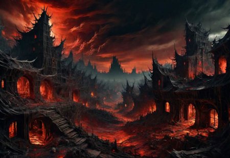 EdobHorrorLandscape,
ghst-3000, OverallDetail,
A landscape of a curse village in europe,
red sky,
hopeless, nightmare, broken lights, dark ambiant,
HDR, HD textures, intricated details, 8k,