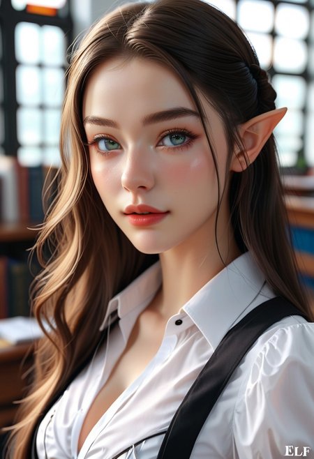 28yo girl, anna, long hair, elegant makeup, black skirt, white shirt, SFW, office, detailxl