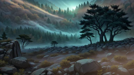 <lora:OverwatchTech-28:1> owtech scifi stylized-3d wide-angle wide-shot-of A haunted-forest where-twisted-trees-and-fog-create-an-ominous-atmosphere. 3D-rendering global-illumination subsurface-scattering specular-lighting hdr 8K nanite-raytraced wide-angle wide-shot neon reflections big-baked-in-bevels <lora:Background_Detail_v3:1> <lora:Detailed_Places_R-128_v1:1> <lora:detail_slider_v4:1>