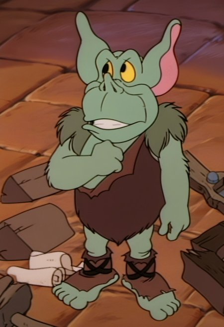score_9, score_8_up, score_7_up, score_6_up, score_5_up, score_4_up, source_furry, solo,
Toadwort_GB, Toadwort, disney, ogre, green skin, furry shoulders, green shoulders, yellow sclera, black eyes, animal ears, pink inner ear, upturned nose, long philtrum defined bottom lip, large head, large feet, big feet, five toes, animal hide leotard, leather outfit, tarzan outfit, leather foot wrappings, tied foot wrappings, ankle wrappings