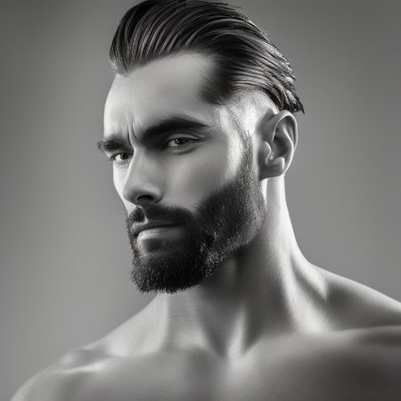 ((half body shot)), of GigaChad, hasselblad, art by photohelper