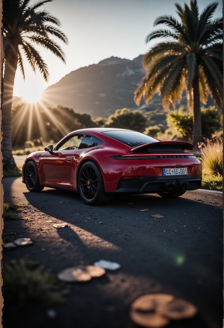 super low camera angle, (masterpiece:1.4), with displayed speed and movement, professional photo, close-up a Porsche 911 GTS miniature car, numberplate reads "CIVIT", epic environment that looks like a movie set, blurry background with dramatic, (natural light:1.2), amazing depth of field, shot on Lumix GH5 (cinematic bokeh , dynamic range, vibrant colors) 
detailmaximizer,gaming, magic bronze frame with car parts and details