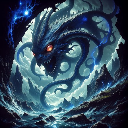 highly detailed, intricate, detailed background, famous artwork inspired by (p. craig russell:1.4), (dramatic scene:1.2), (fractal art:0.7), , dynamic angle, this image shows the enormous (whimsical:1.1) hydra-like creature known as the "primordial skitterquill" as it flasboudeles from the slormspiggled depths of a churning, otherworldly glowing sea under a dramatic tempestuous sky, it is surrounded by the typical jagged fractal mineral formations on the whippletorbig shore of the water-rich planet "nicetoo quartus", superstitious life forms call it "the bringer of nightmares", golden ratio, in the style of ck-ovf, amanoer, arsmjstyle, dnddarkestfantasy, aidmamj6.1, 
<lora:style-oneviolentfantasy-ep21-flux-by_chronoknight:0.72> 
<lora:style-yoshitaka_amano-elden_ring-flux-by_alicient:0.68> 
<lora:style-dnd_dark_fantasy-flux-by_arsmachina:0.88> 
<lora:midjourney_61-v0.4-flux-by_aidma:0.68> 
<lora:faetastic_details-flux-by_faeia:0.48>