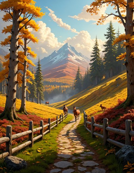 surreal landscape,creator landscape,stale of Frederic Edwin Church (luminism), Larch forest turning golden in fall, lichen-encrusted fence posts, horse-drawn plough abandoned,european hare sprinting.
 <lora:LCMTurboMix_DPM_SDE_Karras:0.7>,
<lora:Flux-style-xl-lora:0.7> flux-style,
<lora:extremely_detailed:0.7> extremely detailed,
<lora:WildcardX-XL-Detail-Enhancer:0.3>,
<lora:add-detail-xl:0.7>,
BeyondSDXLv3,
(8k,highly detail, cool colors, grand illumination, dynamic cinematic perfect background, stunning detail,absurd detail, high quality, masterpiece,aesthetic, illustration, perfect composition, intricate details, absurdres),