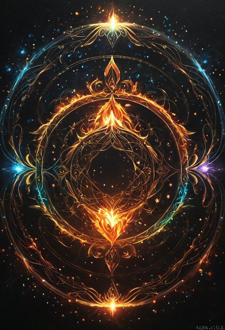 ethereal fantasy concept art of  <lora:R0k00bstr0ctHD:1>,r0k00bstr0cthd,r0k00bl0ckb0ckgr00ndhd,(shiny, fire, multicolored, black background, glowing, magic circle, aura), . magnificent, celestial, ethereal, painterly, epic, majestic, magical, fantasy art, cover art, dreamy