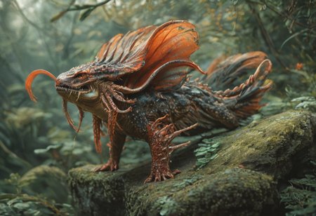 ((Alien creature)) Digital artwork, feral, solo, detailed background, score_9, score_8_up, score_7_up, score_6_up, score_5_up, score_4_up,Alien hybrid, mouth open, vibrant alien world, beautiful alien flora and fauna:1.3, mysterious landscapes, uncharted, masterpiece, best quality, detailed, realistic, 8k UHD, high quality, precise, colors, absurdres,