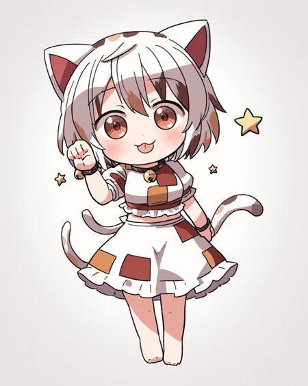 goutokuji mike,1girl, solo, tongue_out, barefoot, short_sleeves, cat_tail, signature, closed_mouth, blush, white_background, jingle_bell, smile, full_body, simple_background, skirt
<lora:goutokuji_mike_image915_2023-12-20:1>,star-shaped_pupils,symbol-shaped_pupils,. gorgeous,key visual, vibrant, studio anime,award-winning, professional, highly detailed,high budget, cinemascope