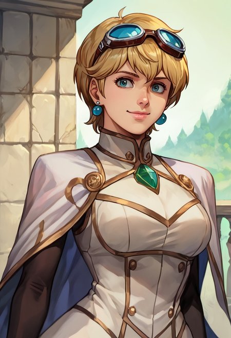 score_9, score_8_up, score_7_up, source_anime,
, (best quality) , (highly detailed) ,masterpiece ,absurdres ,detailed face ,beautiful face ,
<lora:pony_xl_Hildegard:0.8>,Hildegard,score_9,score_8_up,1girl,female,kawaii,solo,short hair,earrings blond hair
 goggles on head, hair bobbles, sleeveless dress, white gloves, black pantyhose, thigh boots, large breasts, finger to chin, hand on hip, smile, closed mouth
best quality, masterpiece, very aesthetic, ,,(portrait, upper body),
OverallDetail