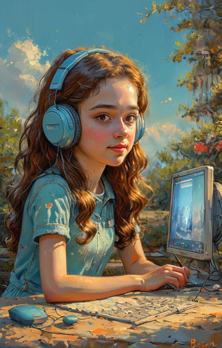 masterpiece,best quality,<lora:tbh5-sdxl:0.9>,illustration, tech genius teenage girl