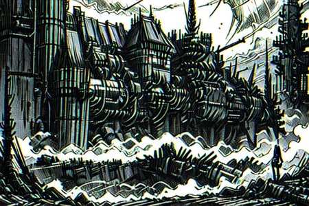 highly insanely detailed, masterpiece, top quality, best quality, highres, 4k, 8k, RAW photo, (very aesthetic, beautiful and aesthetic),  
tsutomu nihei,nihei_tsutomu,blame!,blame gakuen!,abara,TNstyle,sidonia_no_kishi,(sidonia \(ship\),lab,deep horizon),concrete walls,metal walls,bones,air conditioner,tentacles,steam,fog,mist,foggy,smoke,clouds,ventilation fan,ventilation shaft,gauna,gauna mech,light particles,machinery,fence,buildings,lantern,cables,tubes,industrial pipes,toha heavy industries,drainpipe,bridge,dark sky,black sky,letterboxed,wire,walkway,dome,star \(sky\),starry sky,cyberpunk,dystopia,destroyed,no human,empty,biomachine,bioluminescence,decrepit,blm,flock,open space,science fiction,vast scenery,perspective, 
<lora:ABARA:0.7>, 
(1girl:1.3), 
solo focus, 
camo green background,âââ