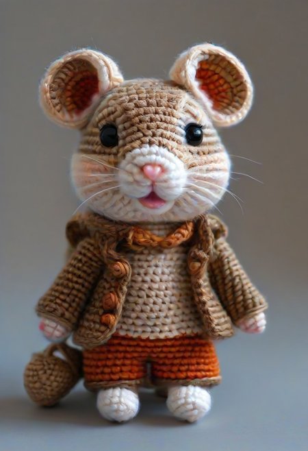 [lion:hamster:0.8], by saint exupery, crocheted style