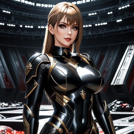 erotic full body picture of very high detailed Space Cyborg Milf, (solo), perfect figure, intricate detailed body, grim smiling, perfect face with some scars, perfect eyes, perfect teeth, perfect body, 6-pack abs, fit, dark blond long sleek ponytail hair, big silicone breasts, breast veins, tattos, lot of tattoos, (Action Pose:1.6), (perfect eyes), (detailed pupils), (((wearing photorealistic black rubber dress, choker))), white golden photorealistic, in a battle scene, shiny, raytracing, photorealistic, epic, accessoires, , many corpses, flesh, massacres, 8k , cinematic, bloody, gore, damaged armour, background, highly detailed, breathtaking, cinematic, detailed, natural light, 4K, high-detail, sharp focus:1.3, vibrant colors:1.2