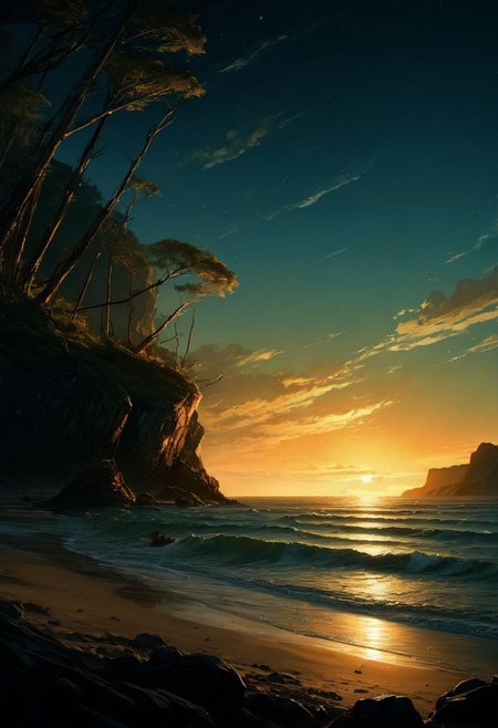 stunning landscape, movie scene, film grain, dark style, dark lighting, dramatic hard shadows, dramatic lighting, explosive, material contrast, hyper detailed, photo realistic, cinematic composition, intricate details,
masterpiece, visually stunning, evocative, best quality, very intricate and very detailed:1.5,
((concept art style, manga style, emotional scene, looking away)),
(((by Jeremy Mann and Wadim Kashin)))