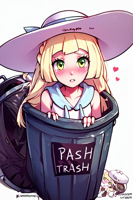 score_9, score_8_up, score_8,   BREAK,  <lora:Trash_Waifu_PDXL:1.0>,  zzTrashWaifu, in trash can,   zzlillie, long hair, braid, sun hat, white headwear, collarbone, sleeveless <lora:Lillie_PonyXL:0.8>, sad, blush,   (text focus, the word trash:1),  BREAK,  embedding:zPDXL, Expressiveh,  <lora:CatalystStylePDXL:0.6>,  <lora:SDXLFaeTastic2400:0.5>,  <lora:Expressive_H-000001:0.4>,