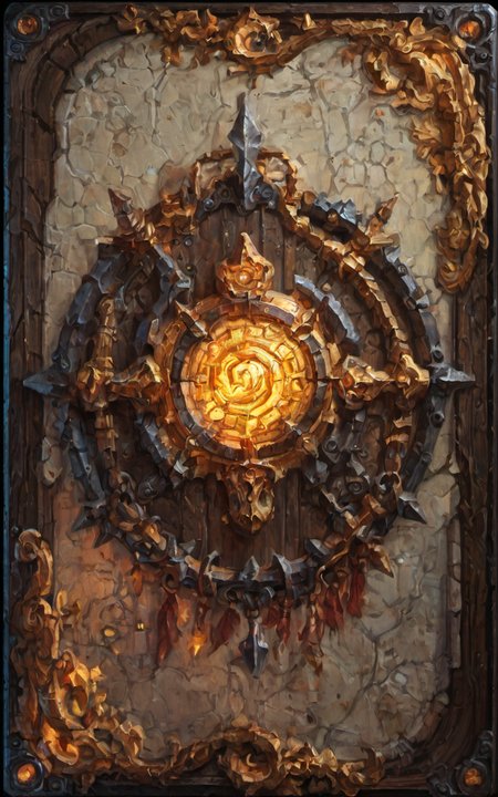 score_9, score_8_up, score_7_up, score_6_up, score_5_up, score_4_up, BREAK, RAW, mid-shot, <lora:DM_CB:1>, tarot, card, skeuomorphic, illustration, graphic border, no humans, still life, 4k, 8k, very sharp, very detailed, hyper realistic, natural lighting