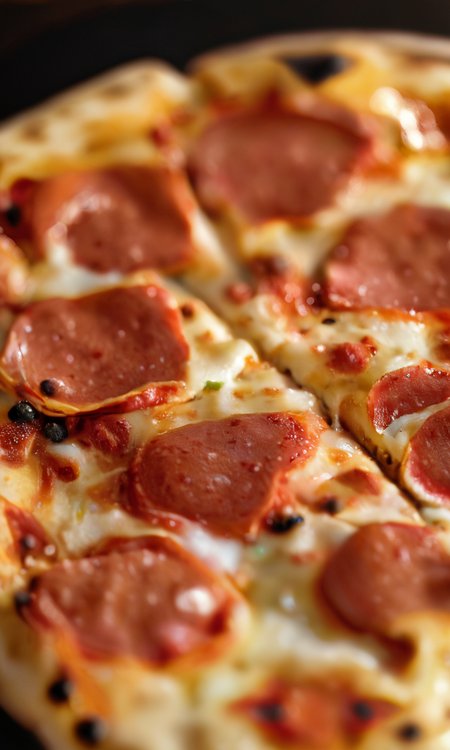 score_9, score_8_up, score_7_up, score_6_up, score_5_up, score_4_up, close up, pizza, commercial photo, p1zz4, artistic, table, toppings
