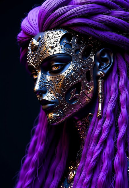     "This year everyone is wearing a clever felt 'mask' and purple is the only suitable colour."