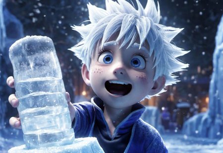 Snowman, Ice Frost, Ice Water Facial, Disney, Satoru Gojo, Killua Zoldyck and Near, fantasy, dream 12k, ultra hd, post-production, maximum detail, best image quality