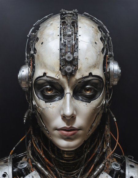 by Anne Dunn, futuristic-cybernetic robot, (dire but beautiful:1.4), (intricate details, masterpiece, best quality:1.4) , in the style of nicola samori,
looking at viewer
<lora:epi_noiseoffset2:0.5> <lora:add-detail-xl:1> <lora:xl_more_art-full_v1:0.5>  <lora:NicolaSamori:0.7>