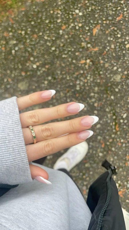 Almond nails w/ French tips