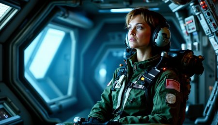 nostromo style,
woman wearing jumpsuit, spaceship interior, greebles, giger details, organic walls, space jockey, science fiction, horror,

extremely detailed:1.2, sharp:1.2, bold outlines,

sharp focus, detailed face, clear eyes, Detailed perfect hand