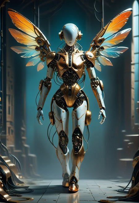 score_9, score_8_up, score_7_up, score_6_up, score_5_up, score_4_up,
full body, solo, white skin, porcelain armour, 
pmg style
stained glass wings,
reelmech, mechanical parts, cable, wires, machinery, joints, 
mcnm,
(thick outlines:1.1), (black outlines:1.1),