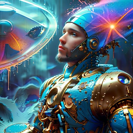 ,,,,,,,,., hypercomplex, photorealistic illustration of a futuristic cybernetic symbiosis product wearing a graduation suit and a monocle, reclining holding a big cone, occult genre style sci fi, elite detailed illustration, gold and blue natural tones  volumetric fog, with wide stereo cyberpunk lighting, in the style of greg rutkowski and sachin teng and alphonse mucha background  rendered in blender and unreal engine 5, 8k, fanart arstation  Cyberpunk 2077, (octane render n cybernetic:1.1) (dream world wip:1.1) (drone design style scheme:1.1) (highly realistic:1.21)  8k, trending on artstation, dark atmospheric panorama dynamic closeup, (tilt shift  dystopia color lighting color scheme:1.33) , (4k post:2.36) (cinematic atmosphere:1.1)  oil painting by WENJ Matte Painting by craig mullins, (movie concept art style of character illustration style by subject in official clothing:1.21) style of wallpaper, wide angle mirror dslr :: lens flares, (lens flair:1.95) clear makeup under light and T 832 Koleng materialx coherency, 8k-E (((ga   trending on artstation cgsociety, very highly detailed closeup portrait max ernst haeckel and nixeu and science fiction horror artwork, rendered by Tom Bagshaw intricate, 8k texture render that looks like a rainy  Hyperdetailed elegant, unreal engine, (hyperreal:1.72)
<lora:WildcardX-XL-Detail-Enhancer:1> <lora:!action-sdxl-V0.5:1> <lora:Dream Scenery XL:1> <lora:DonMD1g174l4sc3nc10nXL:1> <lora:DreamARTSDXL:1>  <lora:add-detail-xl:1>  <lora:DetailMaximizer:1> <lora:SDXLHighDetail_v5:1>  <lora:WowifierXL-V2:1> <lora:xl_more_art-full_v1:0.3> <lora:MJ52:0.3>