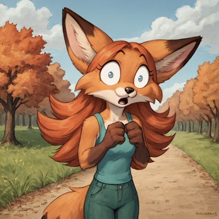 score_9, score_8_up, score_7_up, source_anime BREAK 
autumn, 1girl,solo, furry female, looking at viewer,solo,wide-eyed,outdoors,detailed backround,natural light,shadow detail
 <lora:Precocious:0.6>
