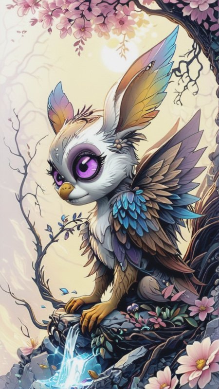 <lora:artfulltEIGHLEIGHEN2_SDXL_V:1.0>, sketch, doodle, drawing, illustration, beginner level, masterpiece, intricately detailed, best quality, absurd resolution,1female, wings, big ears, electric energy, hybrid, arcanic summoner, chaotic good, minions, hologram, big ears, pinkflowers,lavender, flowers, white flowers, irridescent, white background, outline neon, tree, pyramid, rainbow, masteripiece, artalien, tree, waterfall, branch, flower, bird, feathers, wings, purple eyes
 <lora:artfullySTYLIZED_SDXL_V1:1.0> <lora:artfullyTULIPWILLOW_SDXL_V1:1.0>, artstylzd, arttlpwllw