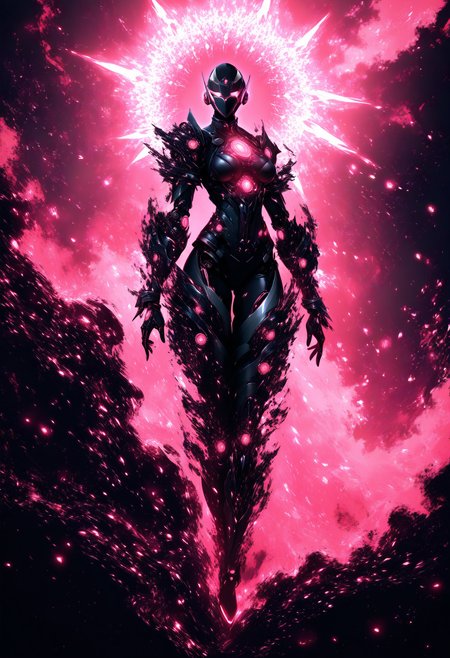professional 3d model masterpiece,high score,great score,absurdres,  ., a futuristic red and black object with a star on it's side [13], <lora:R0k00Gl0w1ngHD:1>, (R0k00Gl0w1ngHD, glowing, light particles, space art, generative art, Android Jones, Benoit B. Mandelbrot, fantasy art, concept art, fractals, abstract art), Anato Finnstark [4],scenery [1], . octane render, highly detailed, volumetric, dramatic lighting