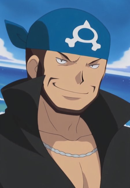 masterpiece, modern, new, 1boy, solo, male, masculine face, daddy looking face,

PokemonAArchie, brown hair, blue bandana, facial hair, popped collar, necklace, black coat, retro artstyle, headshot, looking at viewer, smiling, daytime, ocean