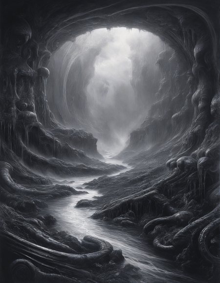 H.R. Giger: (biomechanical horror), (alien landscapes), (black-and-white contrast), (surreal organic forms),
psychic storm preserve containing thought hurricanes,
New Zealand fjordland with waterfall mists, 
Heavy downpour Weather,
Cirrus fibratus painting hair-like streaks,
Civil twilight with urban lights,
Summer wheat fields swaying,
 <lora:add-detail-xl:0.7>,
 <lora:DetailMaximizer:0.3>,
 <lora:brho:0.15> brho, 
<lora:Deep_depth_of_field:0.3>,
 <lora:extremely_detailed:0.8> extremely detailed,