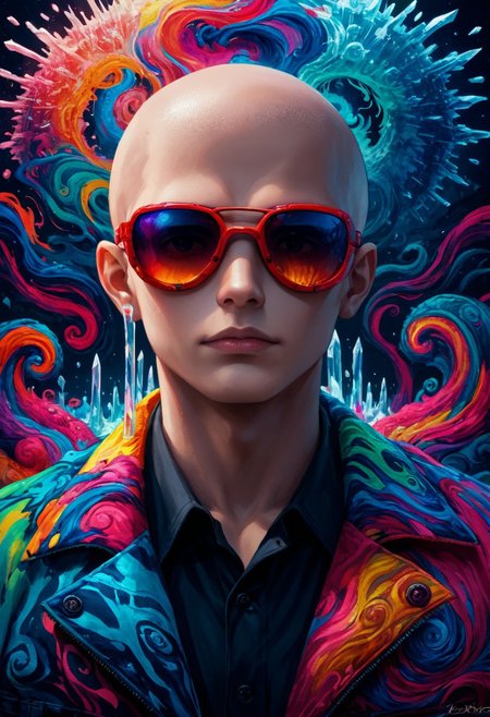 color_pop, color, bw, source_anime, colorful, score_9, score_8_up, score_8, (Mr_Freeze, DC, bald, 1boy, goggles, red_sunglasses, ice, source_comics, source_western), abstract, P5YCH3D3l1C, BREAK, (P5YCH3D3l1C), colorful, trippy, (abstract), colors, checkerboard, ominous, sneer, (blue_theme), cold, icicle,