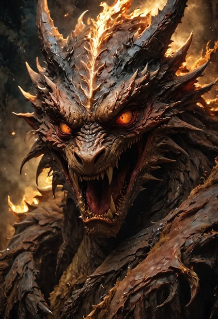 Close Up shot of the Smaug from The Lord of the Rings, Low saturation color photography, vintage, grunge, in the style of Anders Zorn | Marco Mazzoni | Yuri Ivanovich, Todd McFarlane, Aleksi Briclot, gold and riches in the background, chiaroscuro,