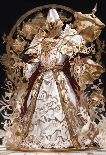 a golden and white porcelain DedMoroz (pmg style, DedMoroz)