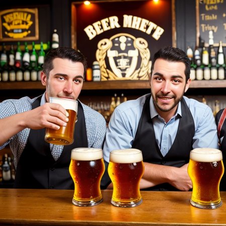 beer men drinking at the pub