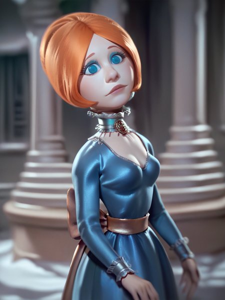 score_9, score_8_up, score_7_up, score_6_up, score_5_up,    <lora:JessicaCXLP:1> jessicac, 1girl, solo, orange hair, blue eyes,, dress, portrait,