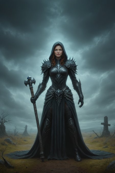 ,necromancy, heroine, warlike, radiant, oil pastel <lora:oil_pastel:1.00> ,full body length cinematic ,by Gertrude Abercrombie and Andy Kehoe in the style of Nathan Coley,  battlehammer <lora:battlehammer:0.60>   <lora:more_art:0.30> <lora:RMSDXL_Enhance:0.45> <lora:RMSDXL_Creative:0.45> <lora:RMSDXL_Photo:0.45> <lora:RMSDXL_Darkness_Cinema:0.45> <lora:clothing_slider:0.00> <lora:great_lighting:1.00> <lora:aesthetic:1.00> <lora:looking_at_viewer:1.00> <lora:photorealistic_portrait_v2:0.25> <lora:attractive_v2:0.10> <lora:extremely_detailed_v2:0.25> <lora:add_detail:0.75> <lora:perfect_eyes:0.25> <lora:perfect_hands:0.50>