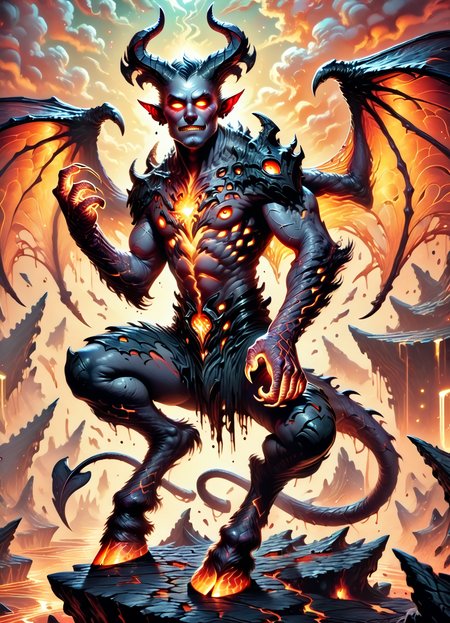DonMF1r3y4by55XL, score_9, score_8_up, score_7_up, score_6_up,incubus, malevolent male demon, humanoid appearance, attractive seductive demeanor, bat like wings, horns, clawed hands, hoofs, dark demonic hues, enticing, nighttime seduction, sexual nightmares, ,  rating_safe    <lora:DonMF1r3y4by55XL-pony:1>